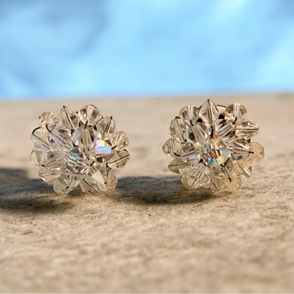 Vintage Aurora Borealis Clip-on Earrings (slight callout)